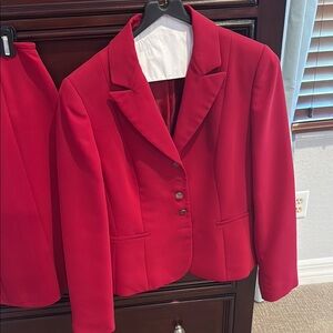 Elegant Red Women's Suit (slight flare out in skirt)